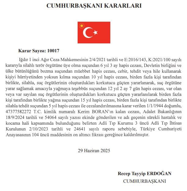 Kerim Boran kimdir, nereli? Neden affedildi? İşte tüm detaylar